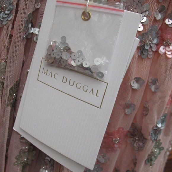 Mac Duggal 5654  Womens Blush Halter Back Floral Embellished Gown Dresss - Picture 12 of 16